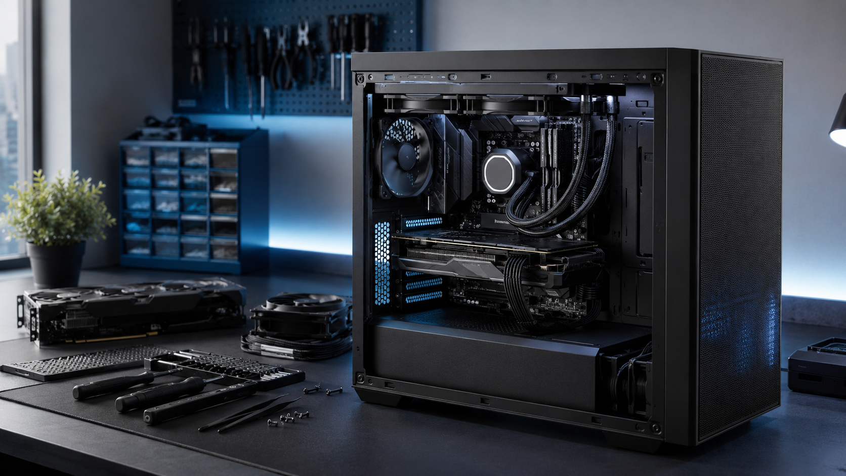 PC-Komponenten und Hardware-Service ohne Personen