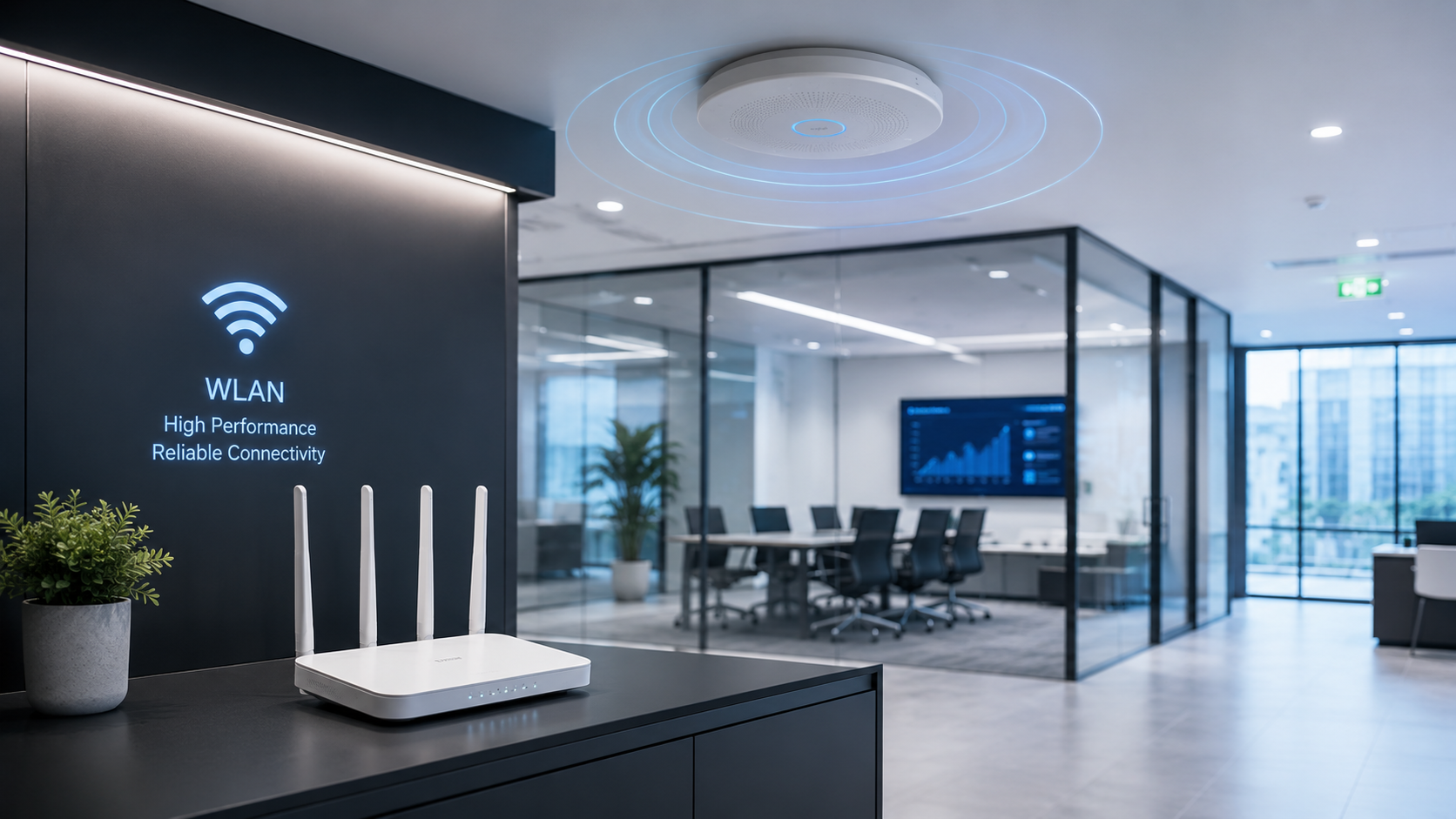 Moderner IT-Arbeitsplatz mit Monitoren